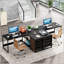 Bureau d'ordinateur en L 59 pouces avec tiroirs et tablettes de rangement, poste de travail de coin réversible, bureau d'écriture avec classeur