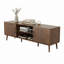 160cm Walnut TV Stand with Carved Doors - Modern Media Unit with 6 Legs