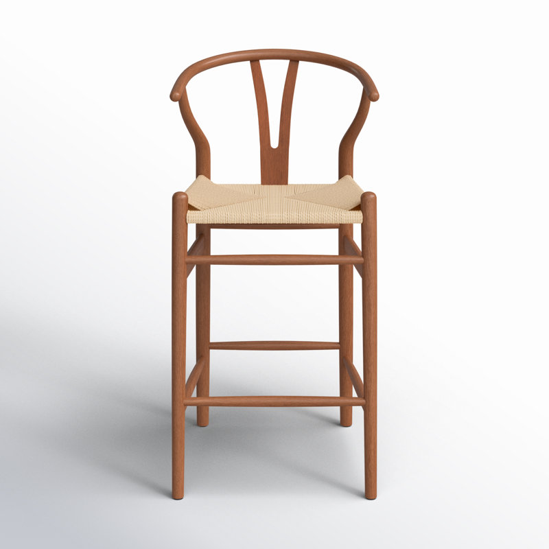 Margo 26" Wood Counter Stool, Beige/Walnut