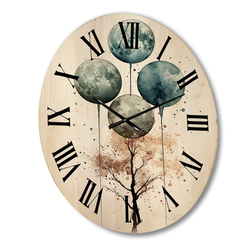 Horloge murale en bois massif Tuckerman, Moyenne