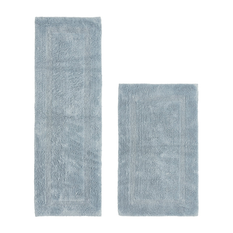 Ensemble de tapis pour salle de bain 2 pièces 100% coton 2370 g / m² Lux, Bleu