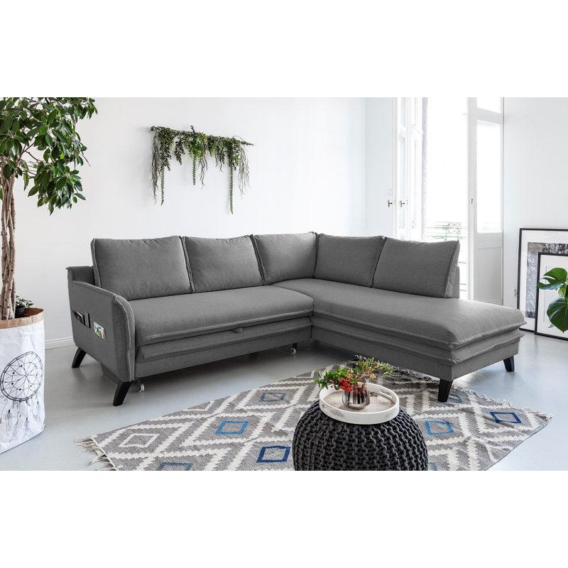 Charming Charlie Corner Sofa, Right Hand Facing, Grey