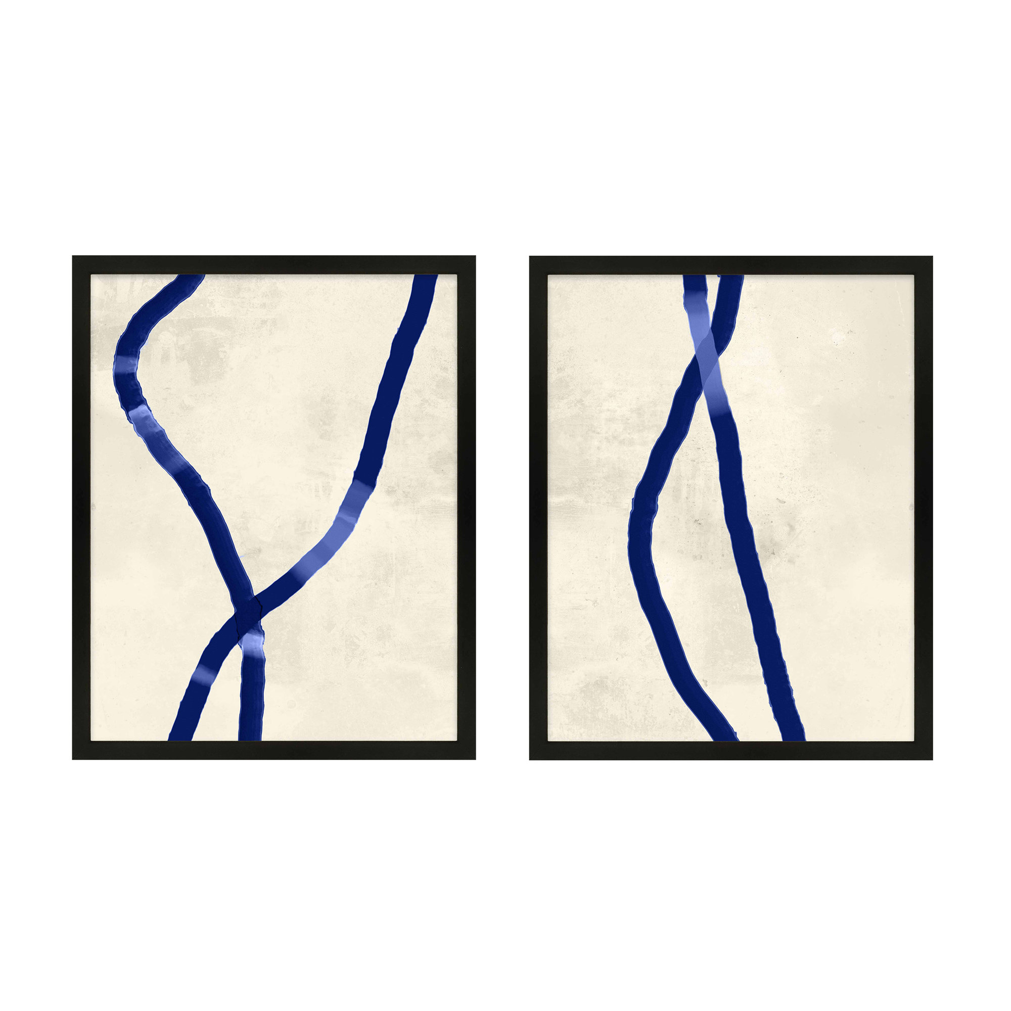 Blue Rope by Jacques Pilon, Black Framed, 25" H x 40" W x 1.25" D