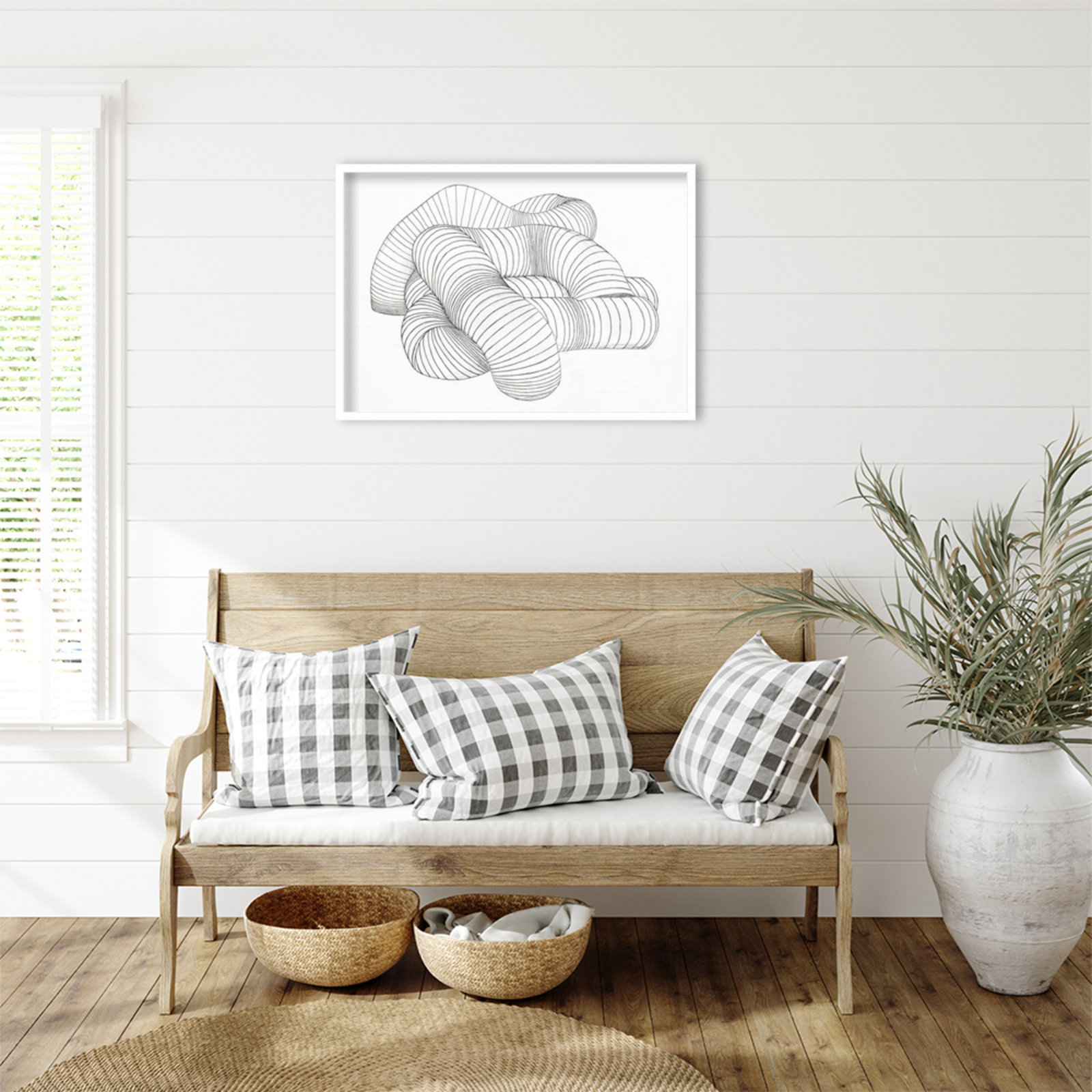Grudie Hydro Pipes Print by Alex Dunn, 24" H x 33" W x 1" D, White
