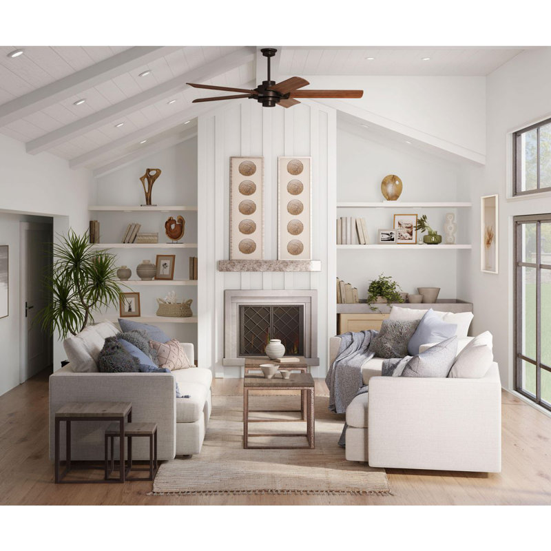 68'' Ceiling Fan, Antique Bronze/Walnut Blades