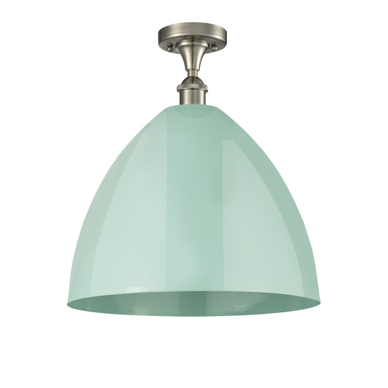 Plafonnier semi-encastré Crooksville, Écume de mer, Nickel satiné brossé