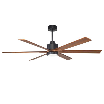 Large Solid Wood Ceiling Fan Light Kit with Remote Control