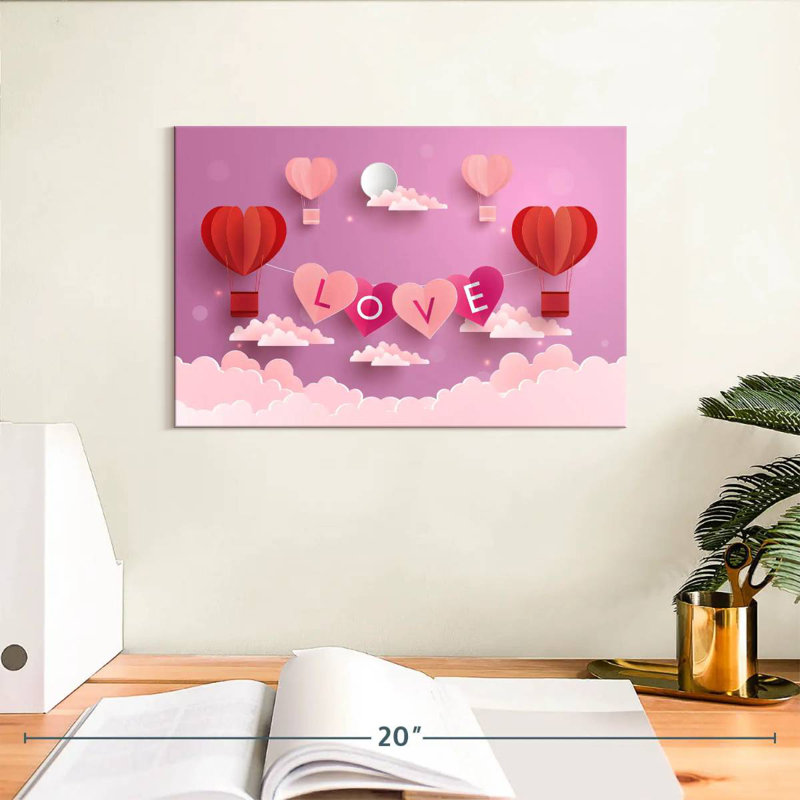 Amour en montgolfière Lelend, H 8 po x l 12 po