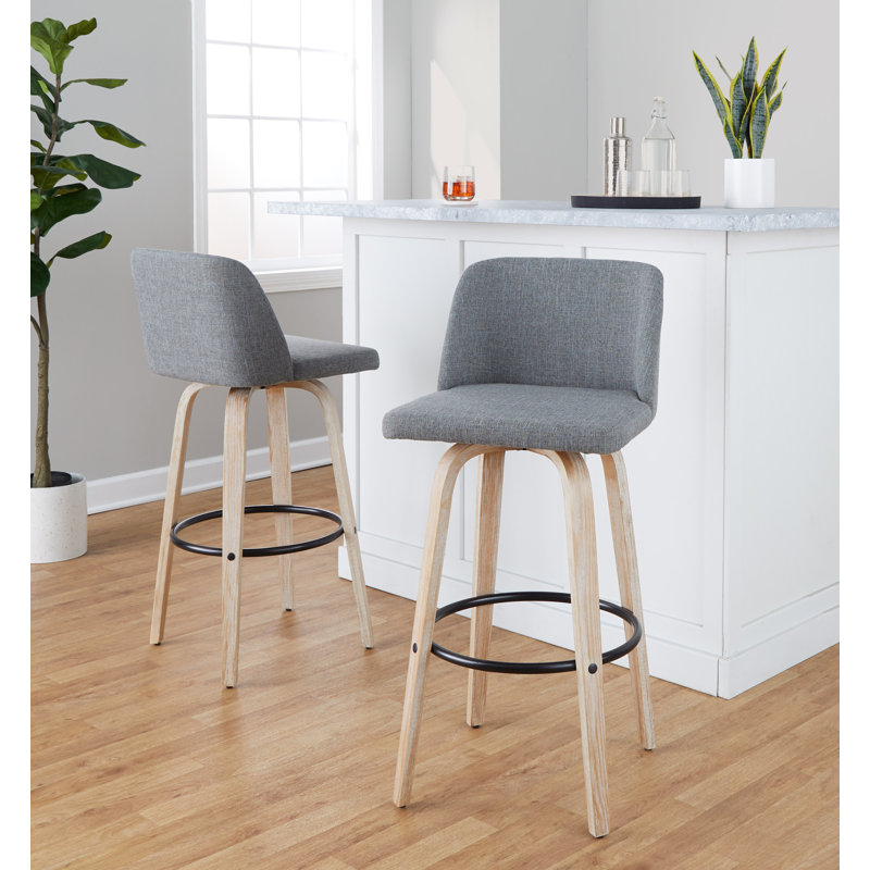 Lakyia Swivel Upholstered Counter Stool, Gray
