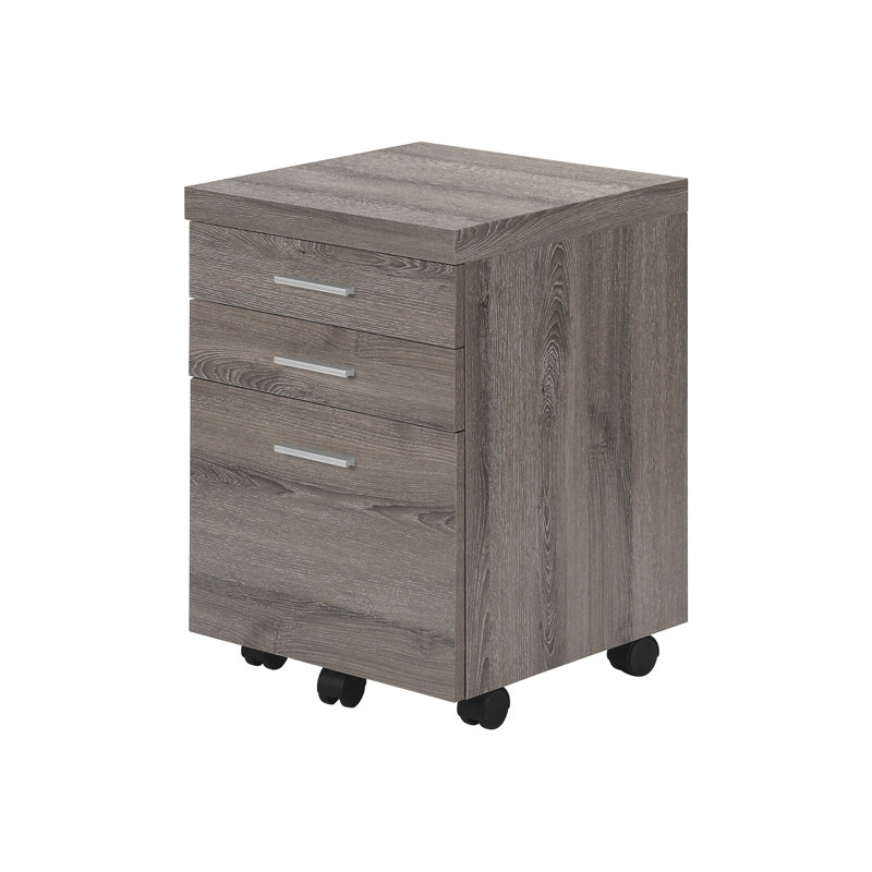 Classeur moderne avec roulettes, rangement, taupe, roulettes de style bureau, tiroirs, stratifié taupe,