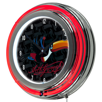 Horloge murale 14,5" guinness toucan néon