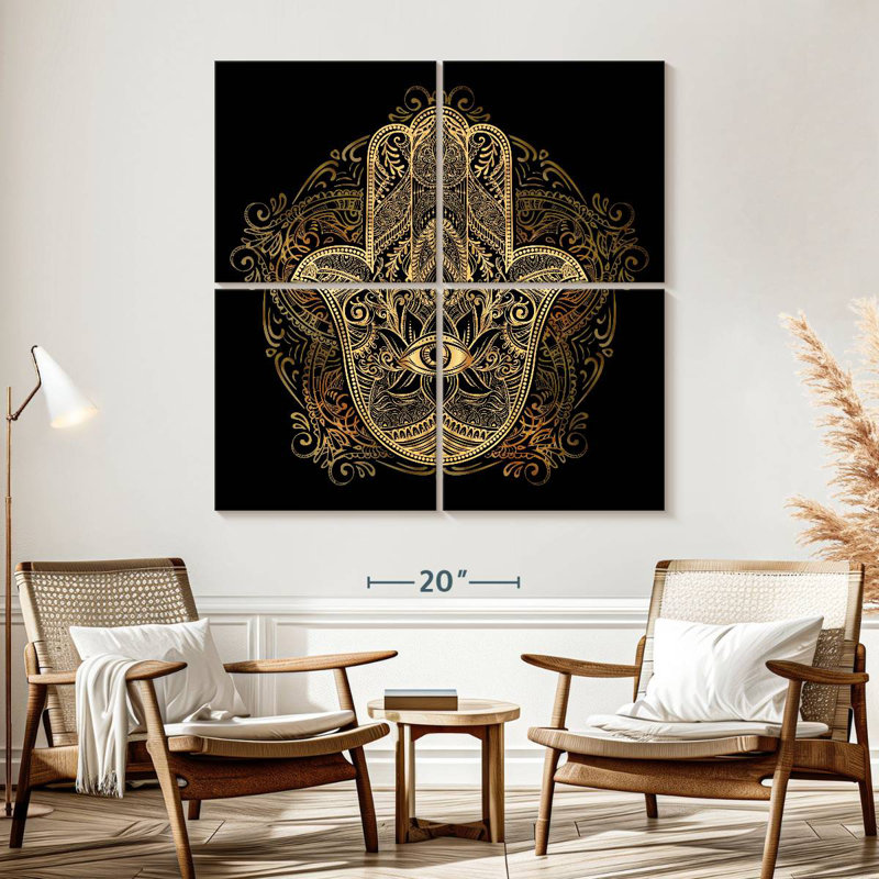 Adella Ornate Hamsa Hand, 57" H x 57" W