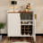 Sideboard Buffet Cabinet with Fluted Texture, Modern Coffee Bar Cabinet with Wine Rack&Drawers-718405189