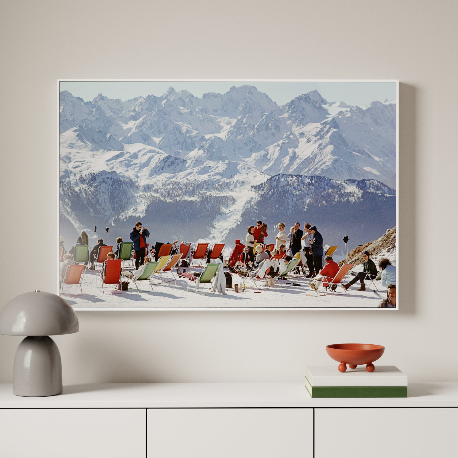 Lounging In Verbier by Getty Gallery, 32" H x 48" W x 2" D, White