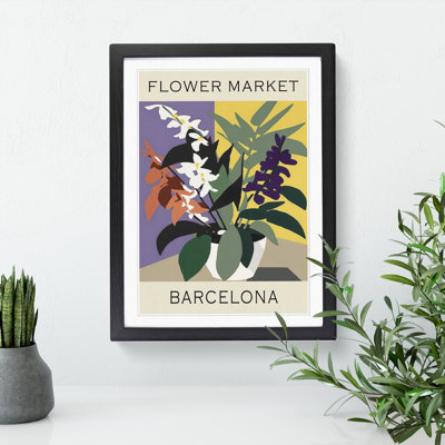 Barcelona Flower Market Exhibition No.7 - Single Picture Frame Print on Wood