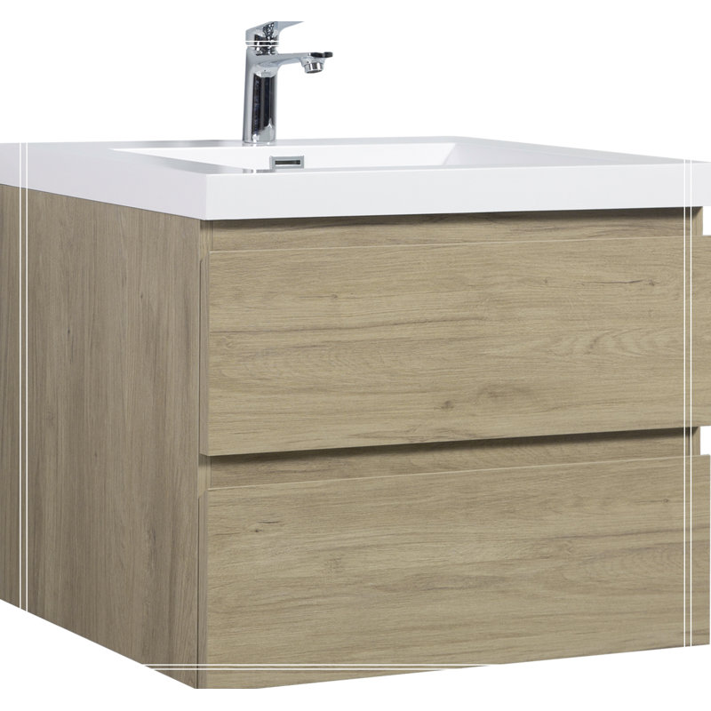 Meuble-lavabo mural 30 po avec lavabo, meuble-lavabo mural moderne