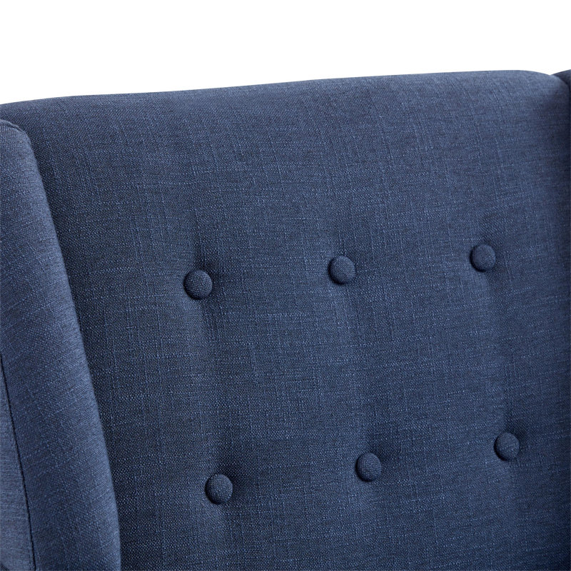 Avae Upholstered Wingback Chair, Dark Blue