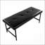 Banc en métal noir et similicuir-593666034