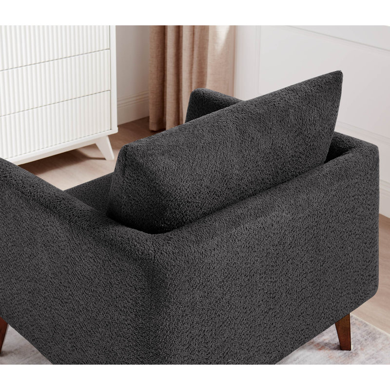 37'' Upholstered Boucle Arm Chair, Set Of 2, Gray