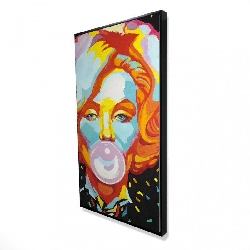 Toile gélifiée colorée Marilyne Monroe | Art d'une femme noire, H 49,25 po x l 25,25 po