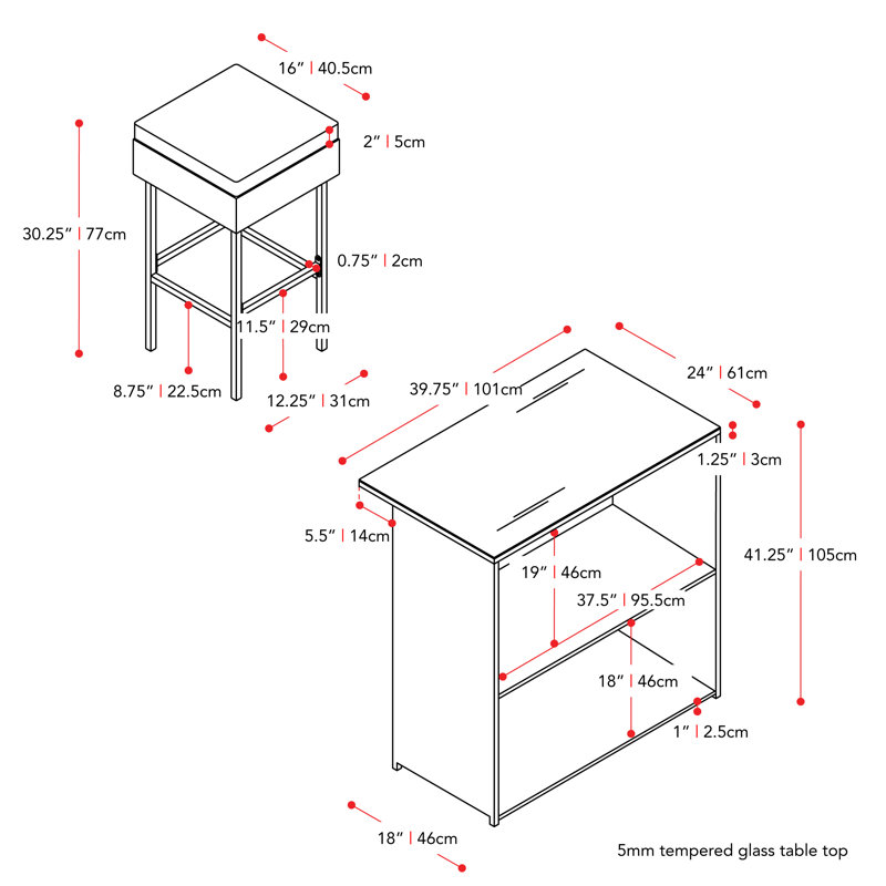 Hettye Bar Set with Stools