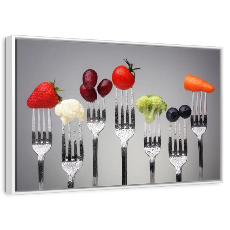 Alimentation saine, 43 po x 29 po, Cadre flottant blanc