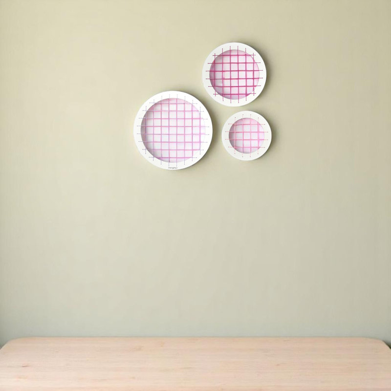 Ensemble de décoration murale Memory Board avec cadres en grille - Design ovale moderne pour l'organisation de la maison