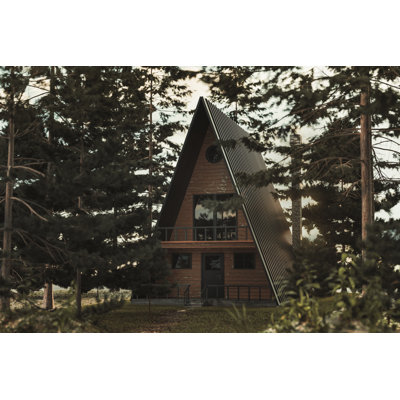 Wooden Cabin In Forest by BrilliantEye - Wrapped Canvas Print