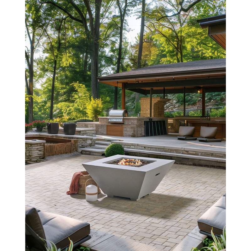 Square Concrete Propane Fire Pit