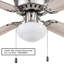  Ventilateur de plafond intérieur avec moteur réversible silencieux, 42 po, nickel brossé