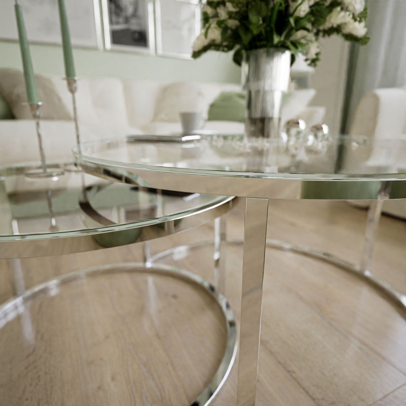 Alkaios 2 Piece Glass Coffee Table