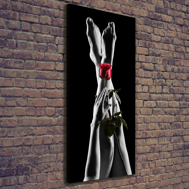 Rose And Feet - Wrapped Canvas Print