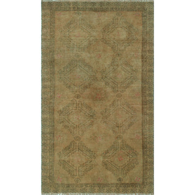 One-of-a-Kind 3'7" X 6'3" 1980s Wool Area Rug in Brown