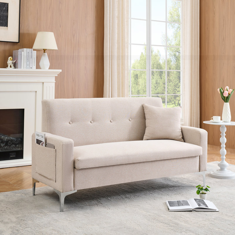 Canapé double confortable de 57 pouces, Beige