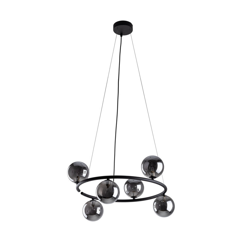 Anabelle 6 - Light Stainless Steel Cluster Pendant, Grey/Brown/Blue
