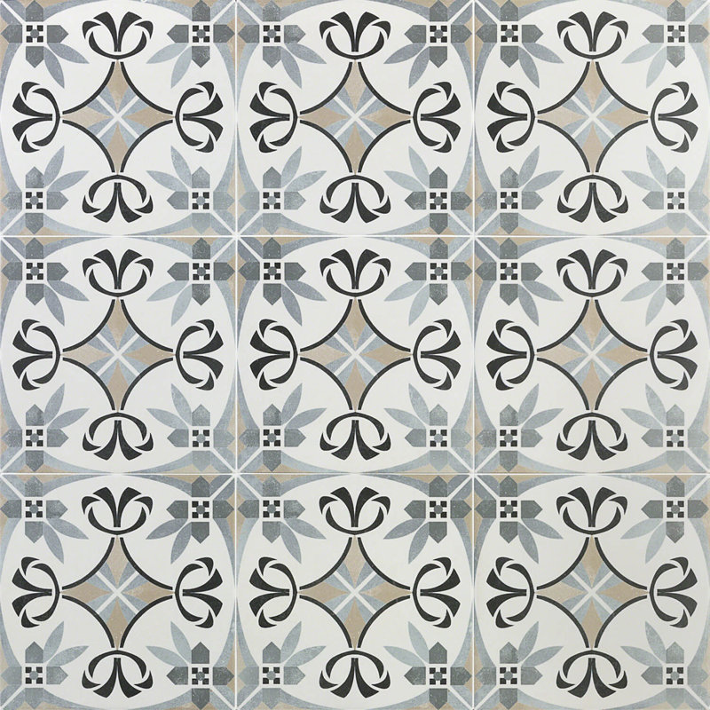 Anabella 9" x 9" Porcelain Field Tile in Royale