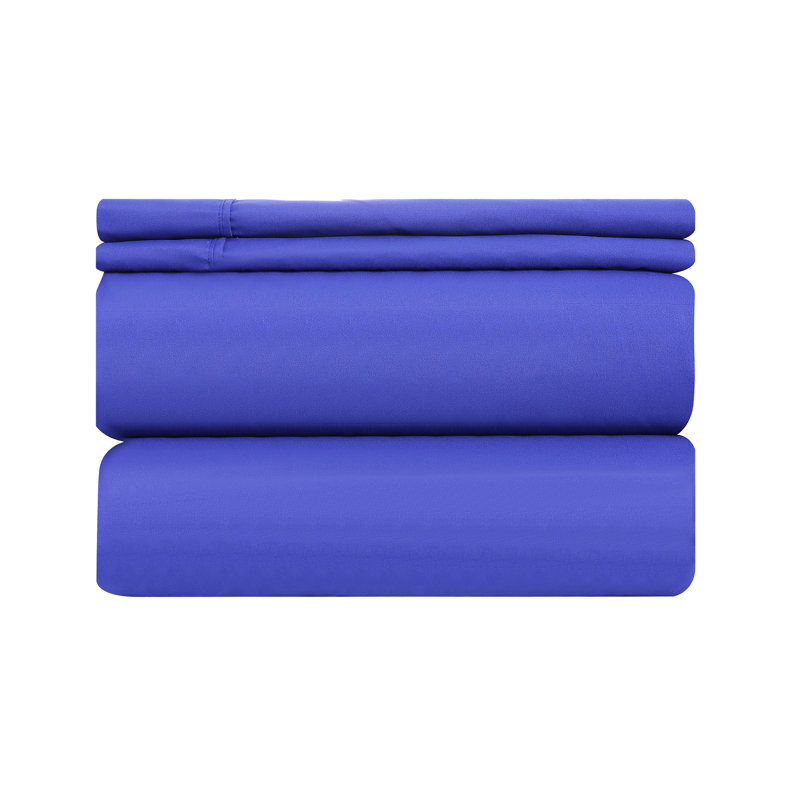 Microfiber Sheet Set, Queen Sheet Set with 2 Pillowcases, Royal Blue