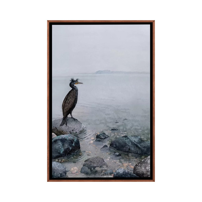 Reproduction d’art, "The Shons" par Maggie vandewalle, Toile avec cadre en bois brun classique, H 48 po x l 32 po x P 1,5 po
