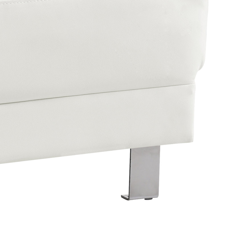 Repose-pieds Mraz F5FD09ADB9AD43C8AC42AA4873068E11 Milan, Similicuir blanc brillant