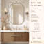 Miroir de salle de bain festonné en nickel brossé à placer au-dessus du lavabo, miroir de coiffeuse argenté de forme irrégulière, 32'' x 24''-862143835-862143840