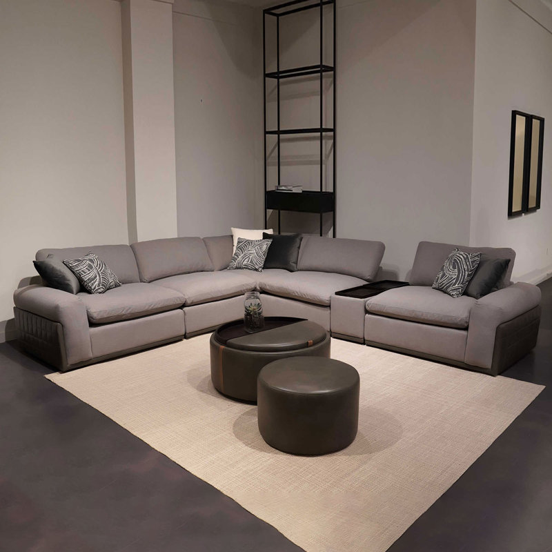 Bonneval Upholstered 130 " Microfiber / Microsuede L-Shaped Corner Sectional