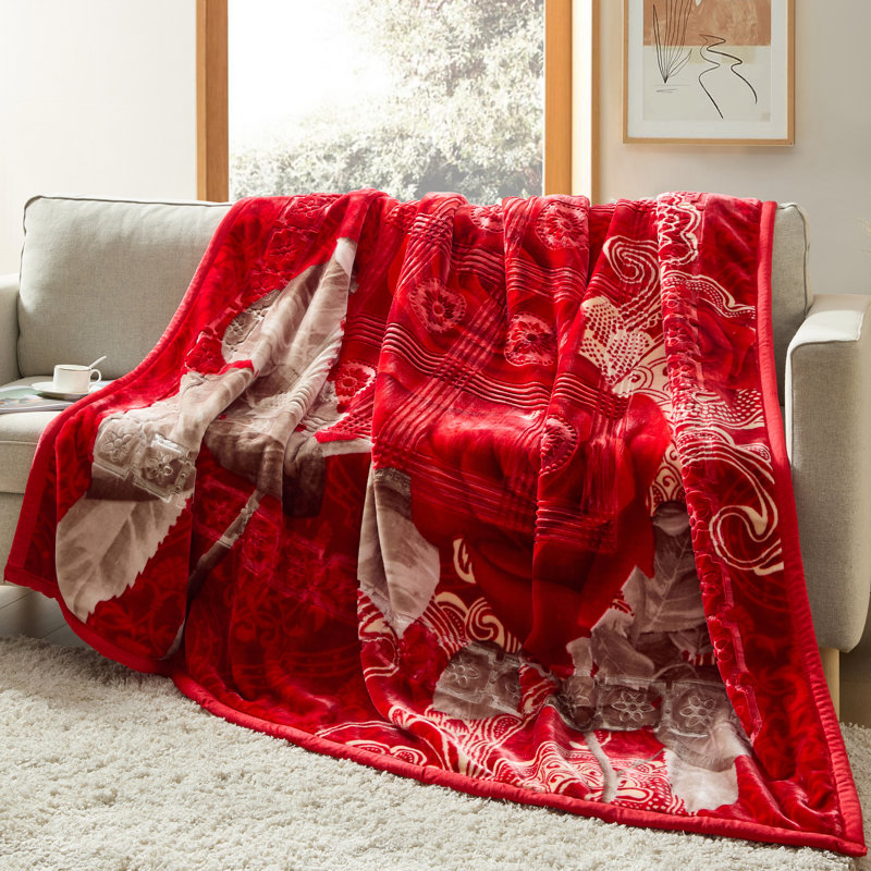 Couverture en peluche Nestl, Grand lit, Rouge