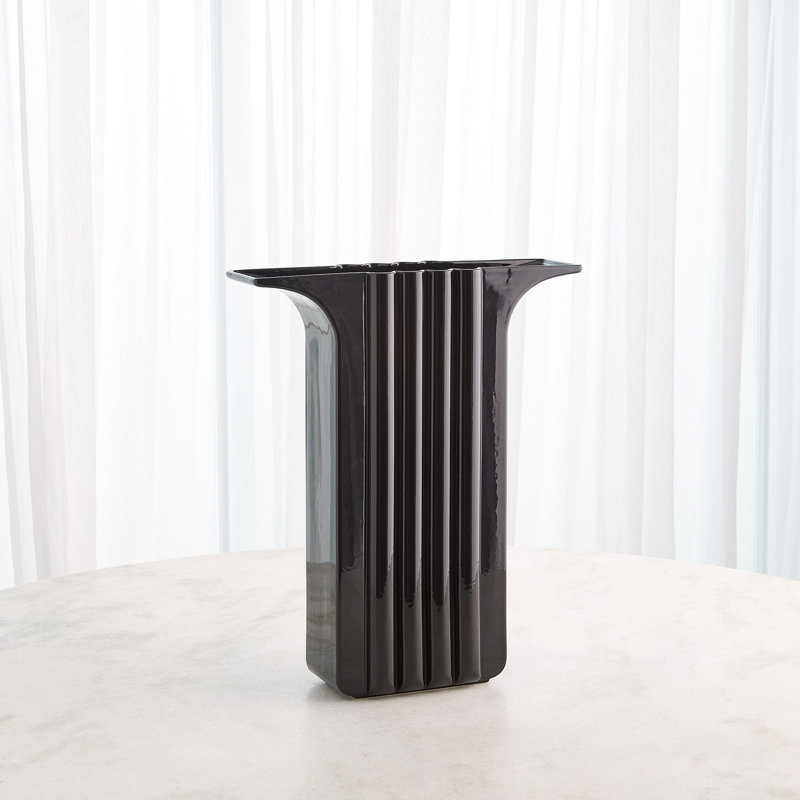 Flying Column Vase-Black-Wide