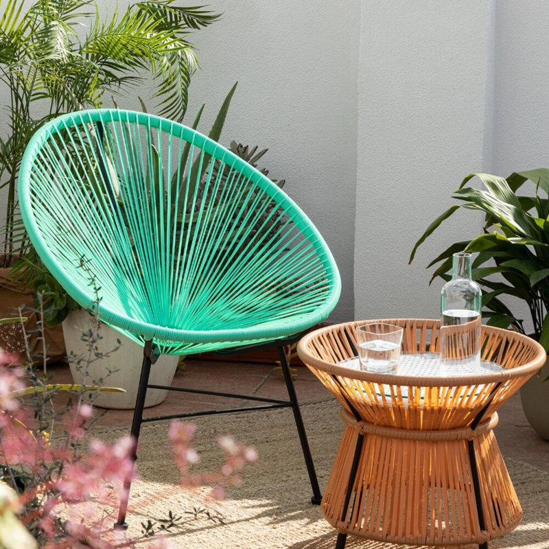 Chaise d'appoint de patio Jahray, Turquoise
