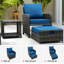 Ensemble de meubles de patio 5 pièces en osier avec repose-pieds pour conversation
