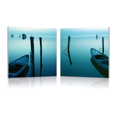 Aketzaly " Idle Shore " 2 Piece Art Color Photography Set