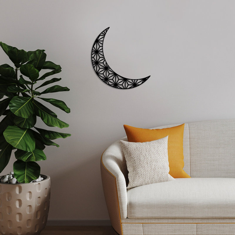 Stylish Decorative Metal Wall Accessory, Black Finish, 19.3 x 18.1 inches | 100% Metal, Thickness: 0.06 inches | Lightweight (0.6 lbs), Easy Wall Hanging Design | Perfect for Home Décor & Modern Interiors