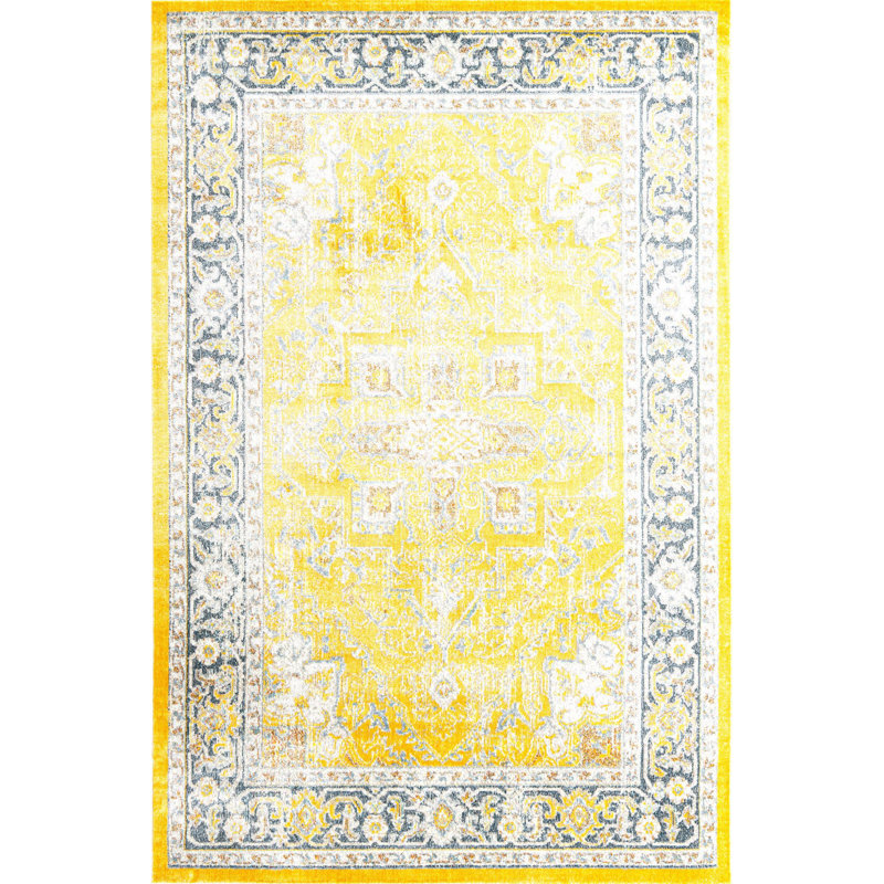 Contemporary Mulvihill Area Rug Sunshine Color, Rectangle 10' x 14'