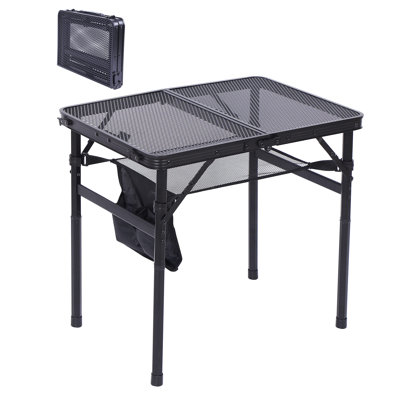 Nice C Table For Grill, Outdoor Table, Camping Table, Outdoor Cooking Table, Picnic Tables, Card Table Adjustable Height, Mesh Bag, Carry Handle