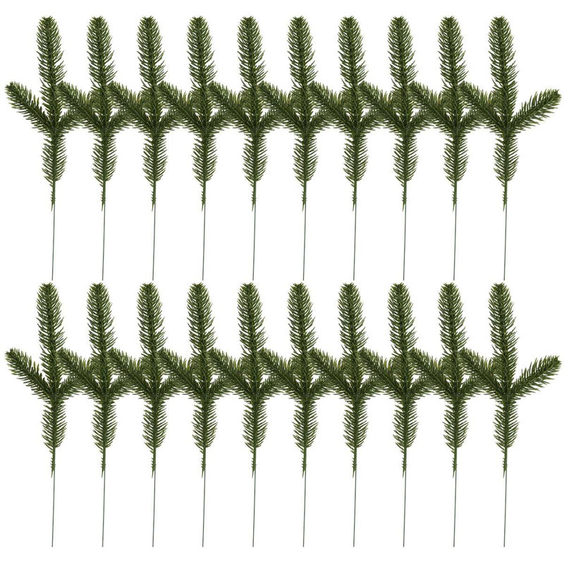 20 PCS aiguilles de pin artificielles branches guirlande plantes vertes aiguilles de pin pour bricolage couronne de guirlande